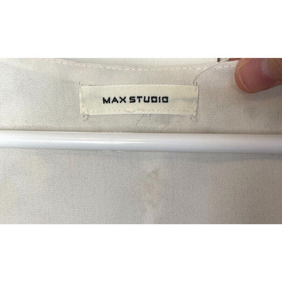 Max Studio Chiffon Ruffle Smocking Maxi Dress Women's Sz M Cottage Prairie Fairy - Picture 14 of 16